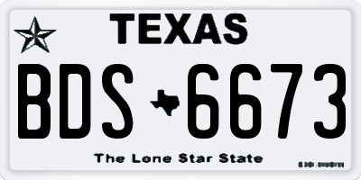 TX license plate BDS6673