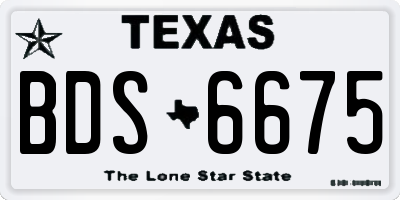 TX license plate BDS6675
