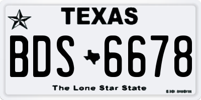 TX license plate BDS6678