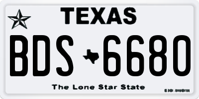 TX license plate BDS6680