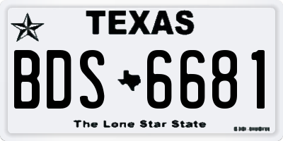 TX license plate BDS6681