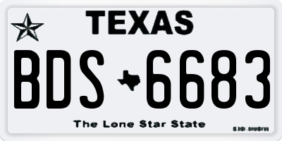 TX license plate BDS6683
