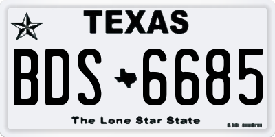 TX license plate BDS6685