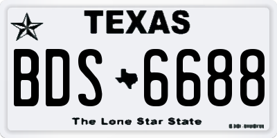 TX license plate BDS6688