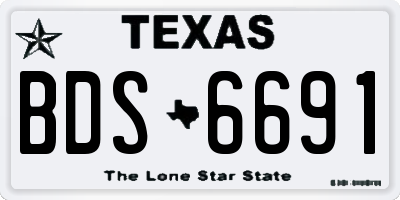 TX license plate BDS6691