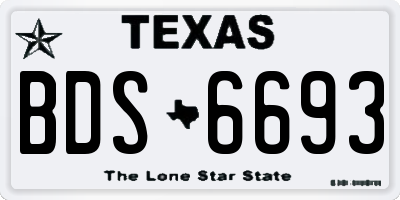 TX license plate BDS6693