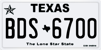 TX license plate BDS6700