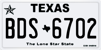 TX license plate BDS6702