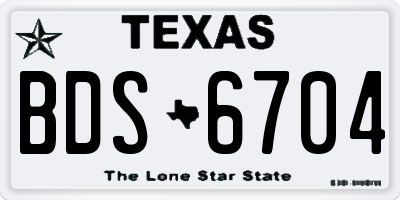 TX license plate BDS6704