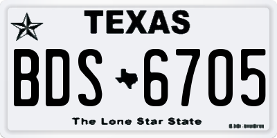 TX license plate BDS6705
