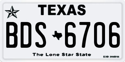 TX license plate BDS6706