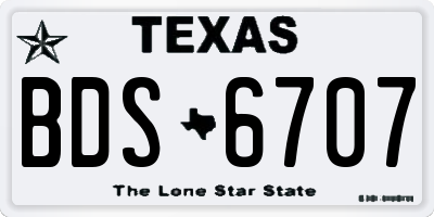TX license plate BDS6707
