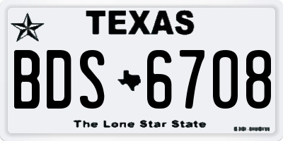 TX license plate BDS6708