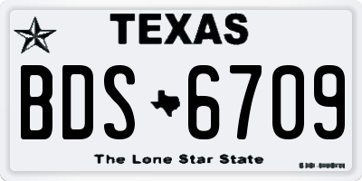 TX license plate BDS6709