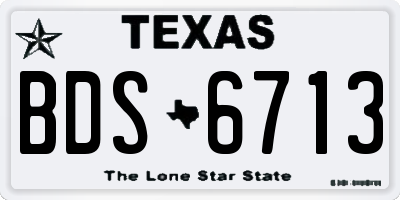 TX license plate BDS6713