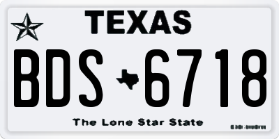 TX license plate BDS6718