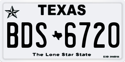 TX license plate BDS6720