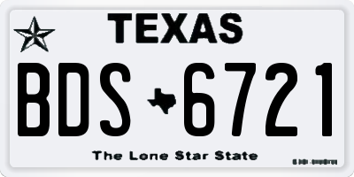 TX license plate BDS6721