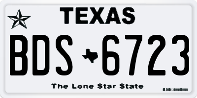TX license plate BDS6723