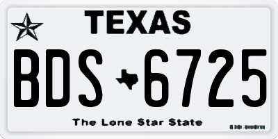 TX license plate BDS6725