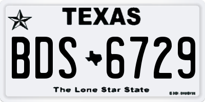 TX license plate BDS6729