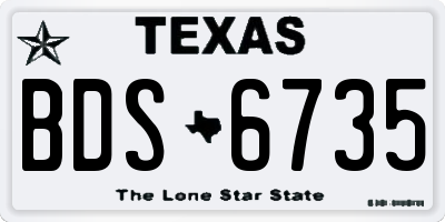 TX license plate BDS6735