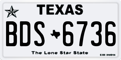 TX license plate BDS6736
