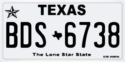 TX license plate BDS6738