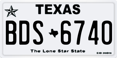 TX license plate BDS6740