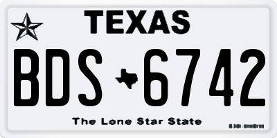 TX license plate BDS6742
