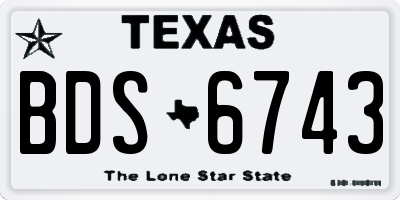 TX license plate BDS6743