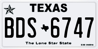 TX license plate BDS6747
