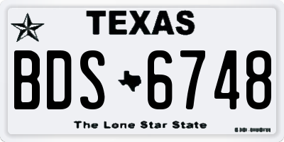 TX license plate BDS6748
