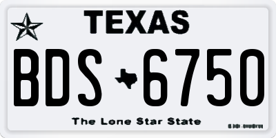 TX license plate BDS6750