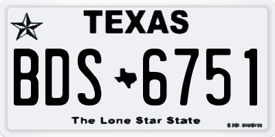 TX license plate BDS6751