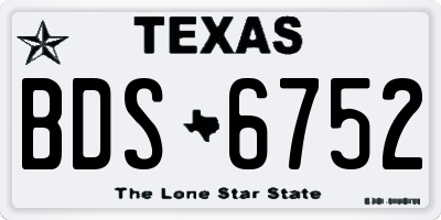 TX license plate BDS6752