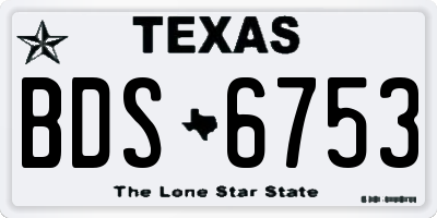 TX license plate BDS6753