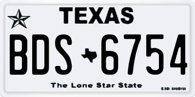 TX license plate BDS6754