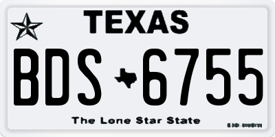 TX license plate BDS6755