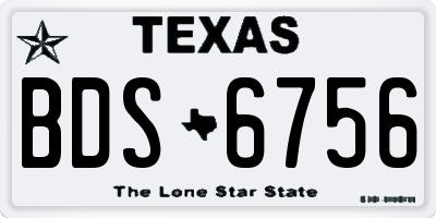 TX license plate BDS6756