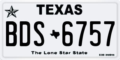 TX license plate BDS6757