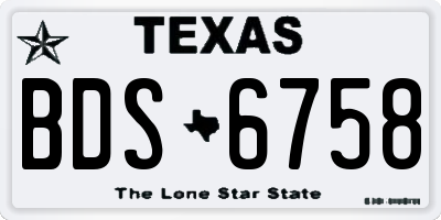 TX license plate BDS6758
