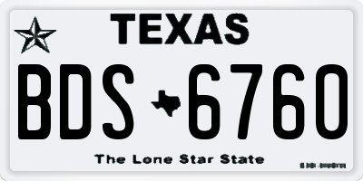 TX license plate BDS6760