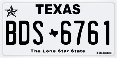 TX license plate BDS6761