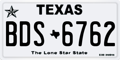 TX license plate BDS6762