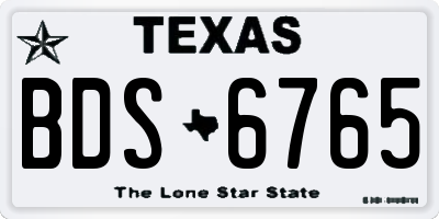 TX license plate BDS6765