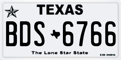TX license plate BDS6766