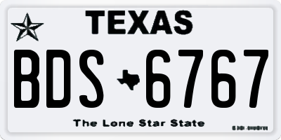 TX license plate BDS6767