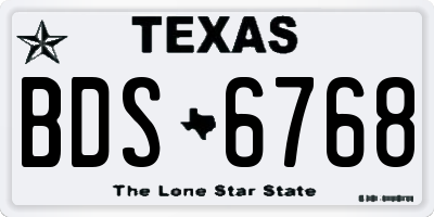 TX license plate BDS6768
