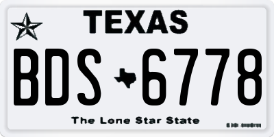 TX license plate BDS6778